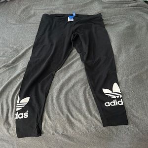 Adidas Black/White Leggings with Brand/Logo Detail Sz XL